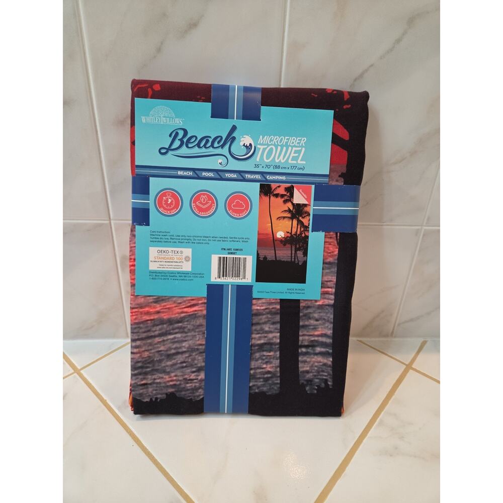 Whitley Willows Beach Microfiber Towel 35" x 70" Sunset